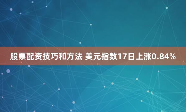 股票配资技巧和方法 美元指数17日上涨0.84%